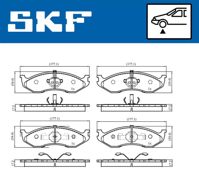 Jogo de 4 pastilhas de travão SKF ref. VKBP 80741